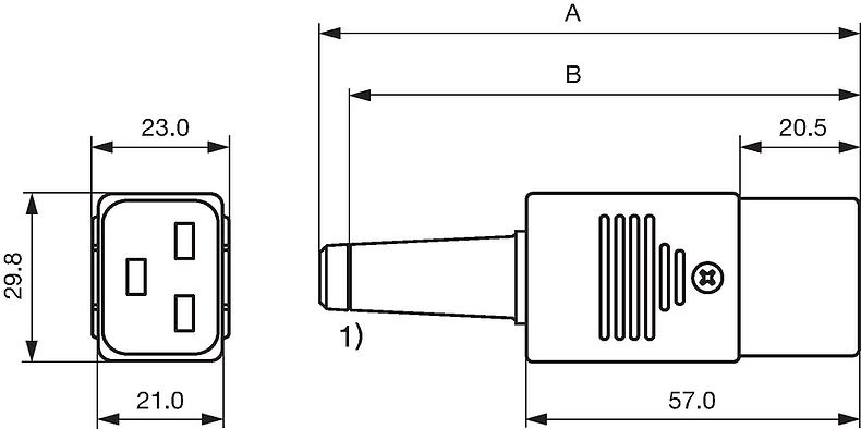 Schurter 4795 C19 IEC drawing